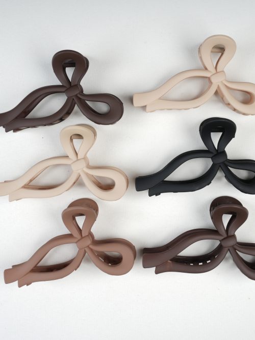 Matte Solid Bow Knot Large Hair Claw Clips