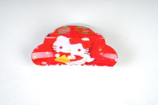 Fluffy Cloud Bright Red Christmas Hair Claws, Cute Resin Hair Accessories for Holiday Fits