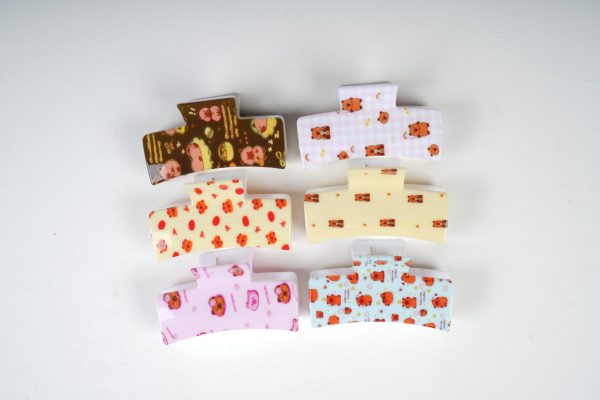 Cute Capybara Print Rectangle Hair Claw Set, Colorful Resin Hair Accessories for Women