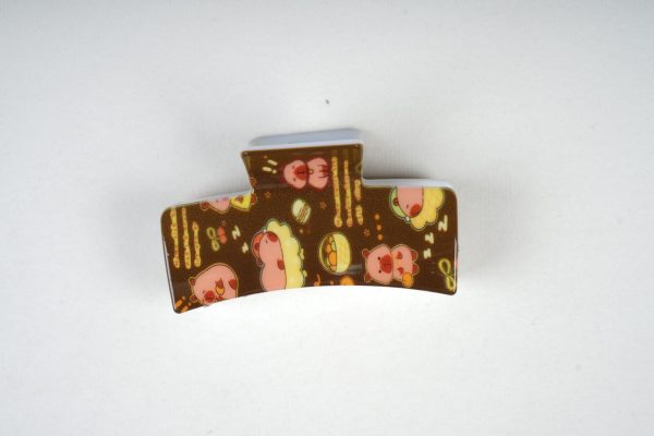 Cute Capybara Print Rectangle Hair Claw Set, Colorful Resin Hair Accessories for Women