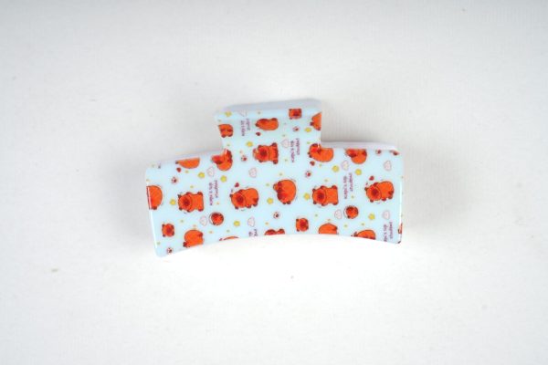 Cute Capybara Print Rectangle Hair Claw Set, Colorful Resin Hair Accessories for Women