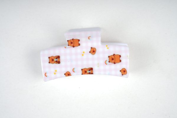 Cute Capybara Print Rectangle Hair Claw Set, Colorful Resin Hair Accessories for Women