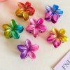 Metallic Gradient Plumeria Hair Clips