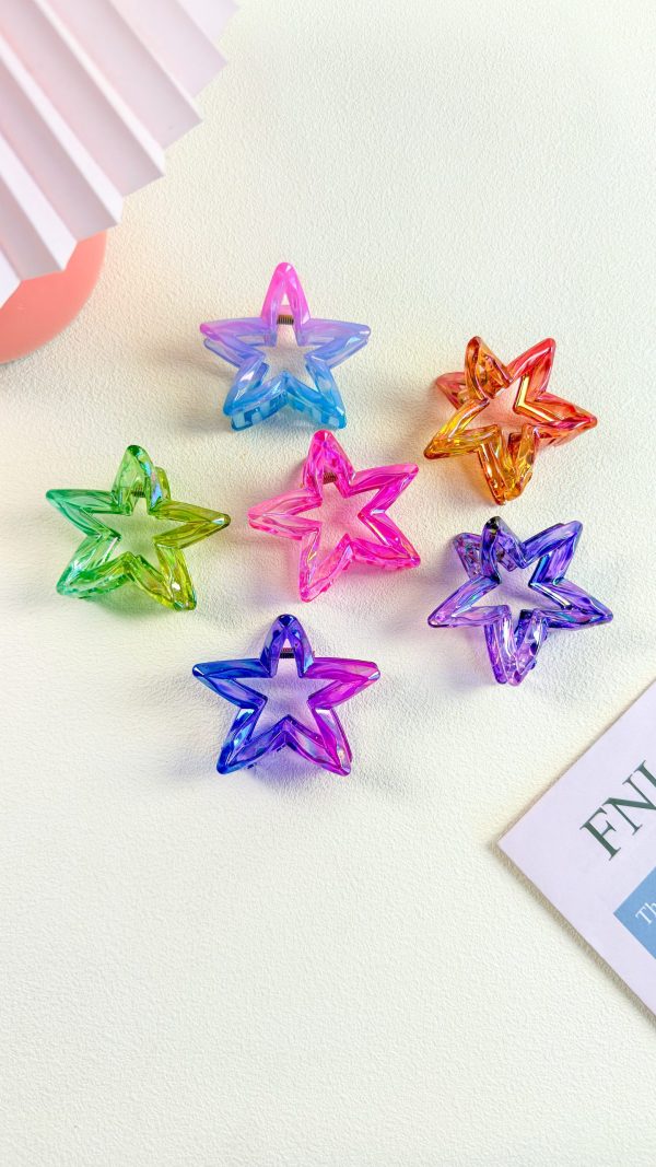 Hollow Shimmer Star Hair Claw