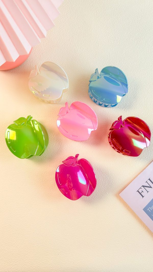 Glossy Y2K Peach Hair Claw