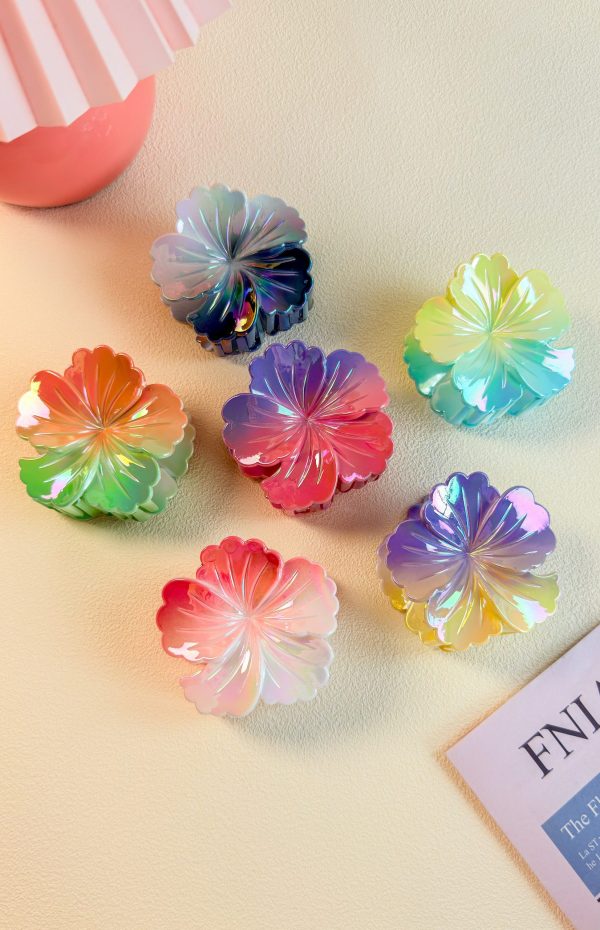 Y2K Shiny Floral Hair Claw