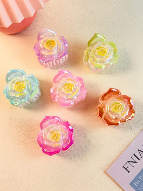 3D Shimmer Rose Hair Claw