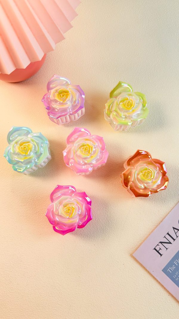 3D Shimmer Rose Hair Claw
