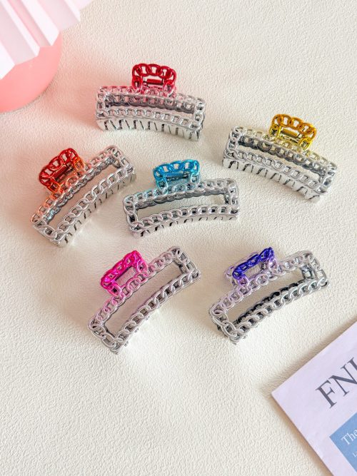 Y2K Metal Chain Rectangle Claw