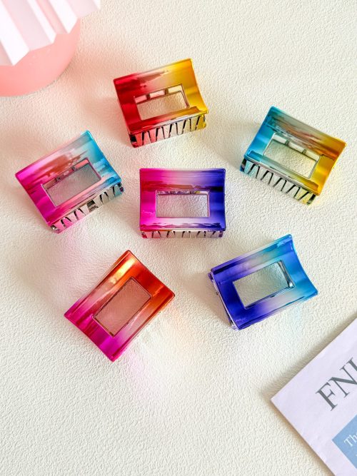 Neon Gradient Square Hollow Hair Claw