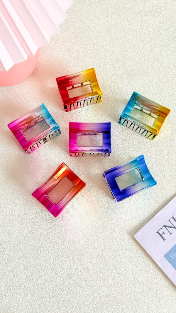 Neon Gradient Square Hollow Hair Claw