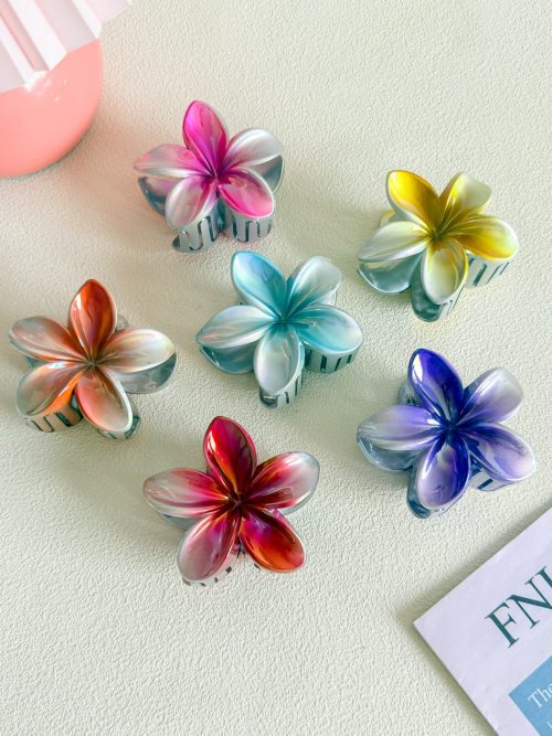 Shimmer Gradient Plumeria Hair Claw