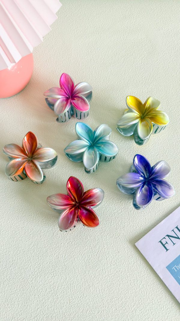 Shimmer Gradient Plumeria Hair Claw