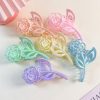 Iridescent Electroplated Hollow Rose Hair Claw