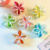 Iridescent Plumeria Flower Hair Claw with White Frame