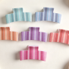 Pastel Striped Large Hair Claw Clips