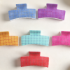 Bright Grid Pattern Curved Hair Claws