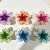 Watercolor Plumeria Flower Hair Claw Clips