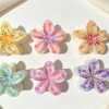 Speckled Pastel Plumeria Hair Claw Clips