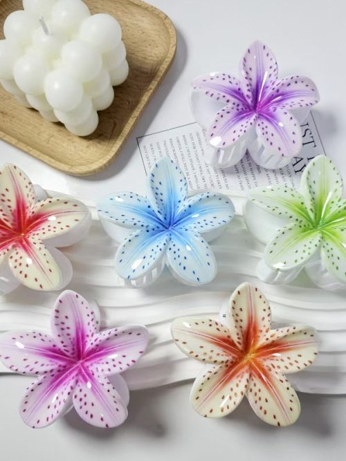 Tropical Plumeria Gradient Flower Hair Claws