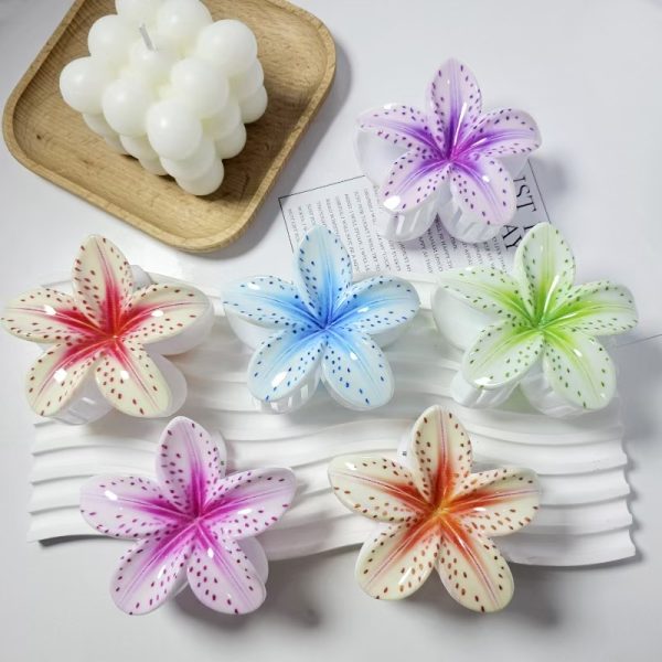 Tropical Plumeria Gradient Flower Hair Claws