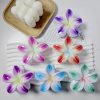 Pastel Dot Plumeria Tropical Hair Claw Clips