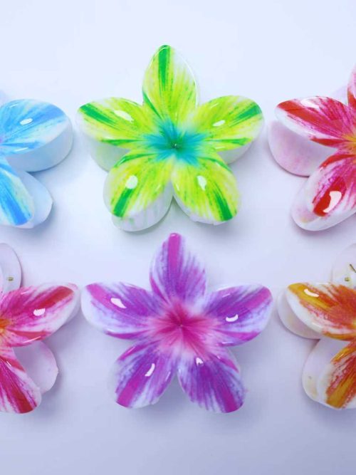 Watercolor Gradient Plumeria Flower Hair Claws