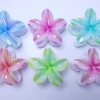 Fine Striped Plumeria Tropical Hair Claws