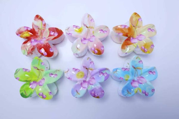 Watercolor Cherry Blossom Flower Hair Claws