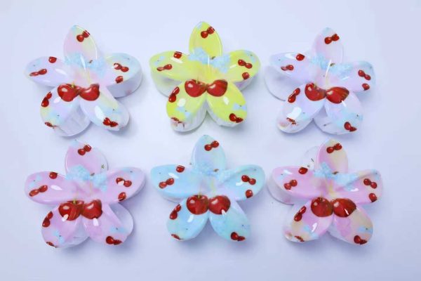 Kawaii Cherry Pastel Flower Hair Claw Clips
