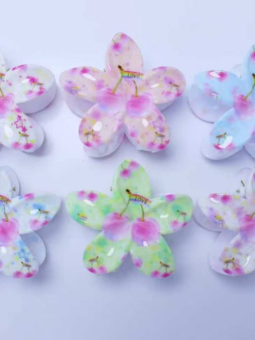 Dreamy Pastel Love Print Flower Hair Claws