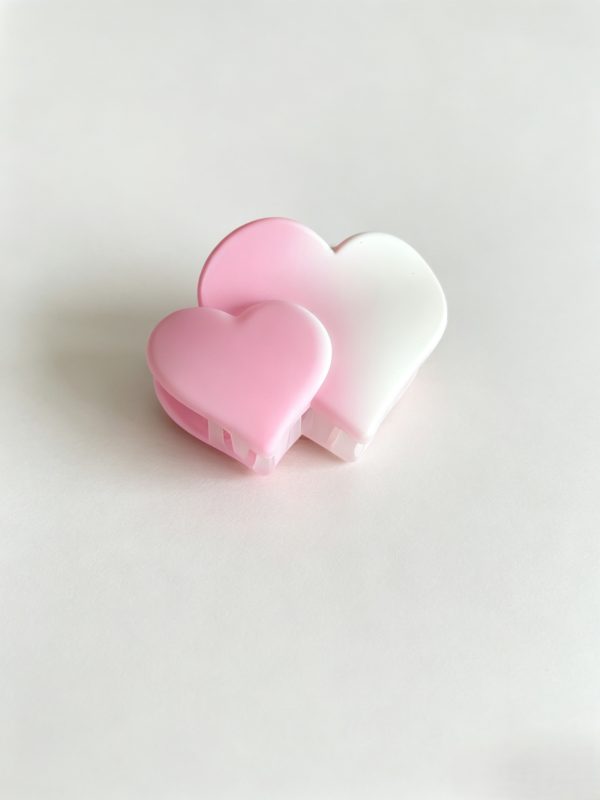 Gradient Frosted Double Heart Hair Clip