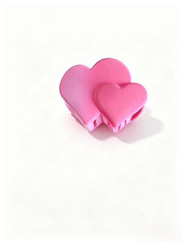 Gradient Frosted Double Heart Hair Clip