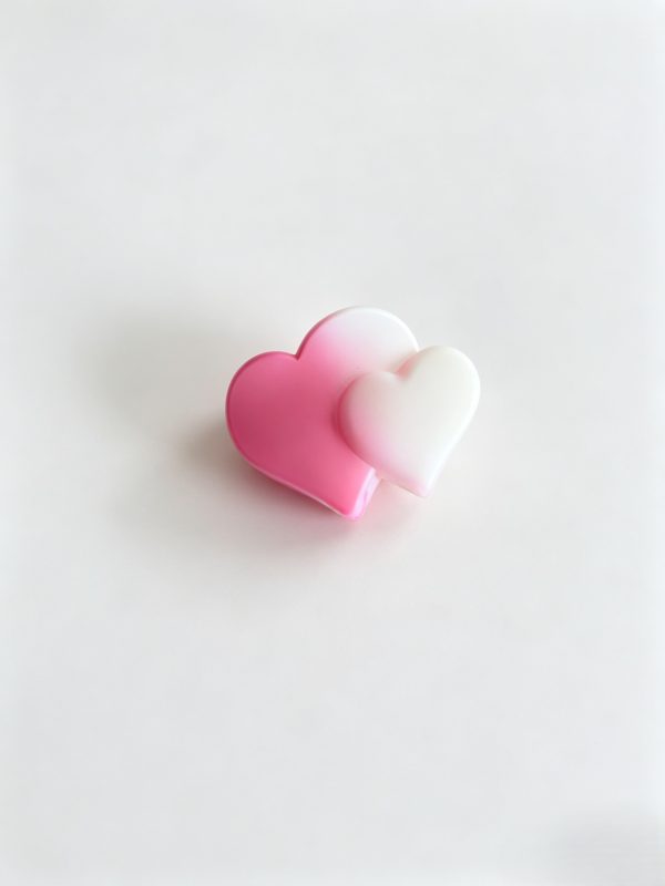 Gradient Frosted Double Heart Hair Clip