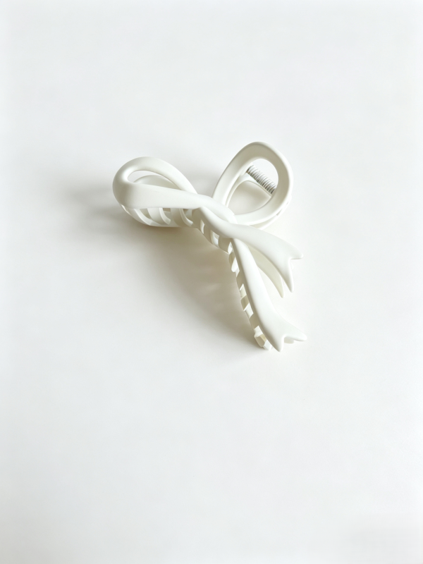 Morandi-colored bow hair clip