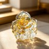 Transparent Crystal Rose Hair Clips