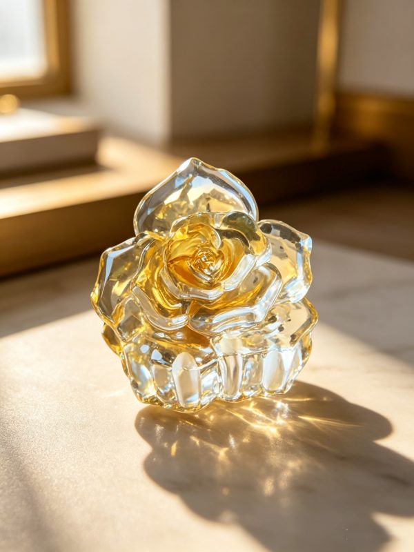 Transparent Crystal Rose Hair Clips