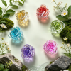 Transparent Crystal Rose Hair Clips