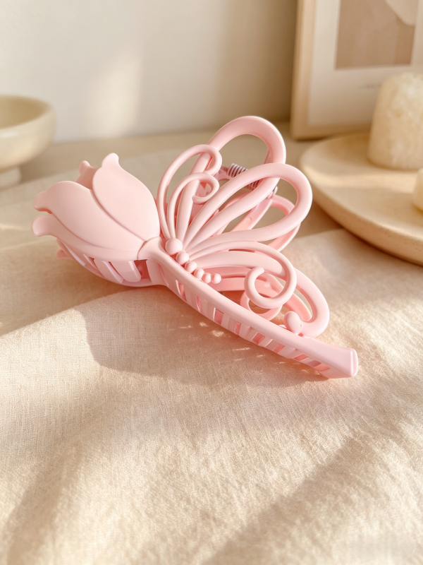 Matte Tulip Butterfly Hair Clip, Large Non-Slip Hair Clip for Thick Hair