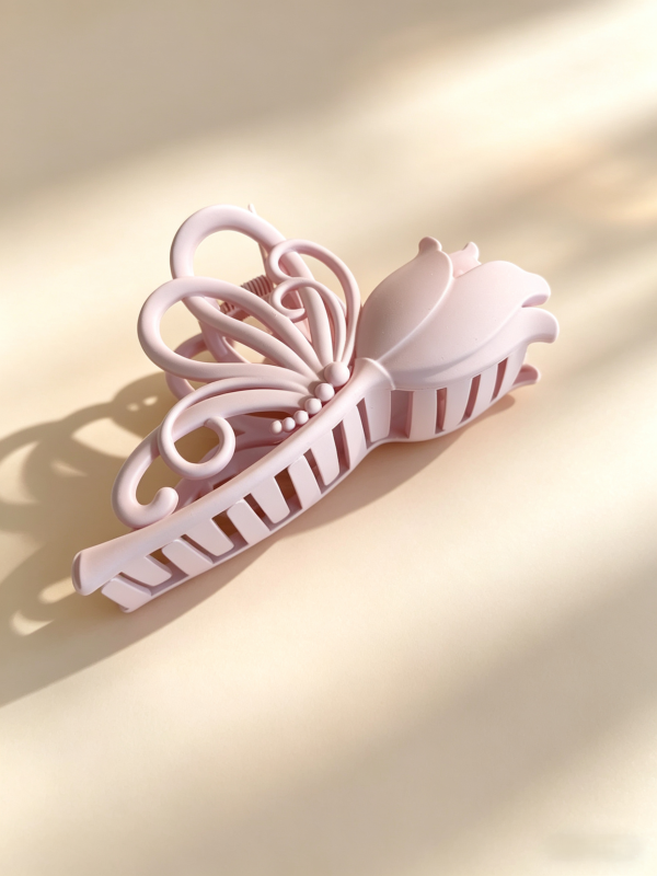 Matte Tulip Butterfly Hair Clip, Large Non-Slip Hair Clip for Thick Hair