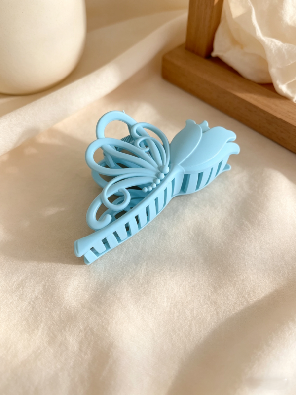 Matte Tulip Butterfly Hair Clip, Large Non-Slip Hair Clip for Thick Hair
