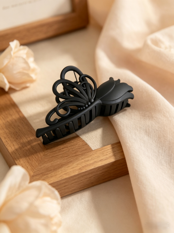Matte Tulip Butterfly Hair Clip, Large Non-Slip Hair Clip for Thick Hair