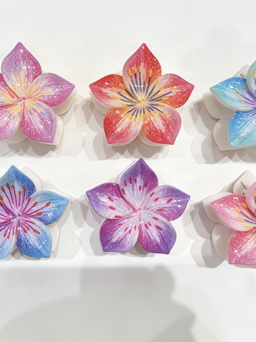 Painted Stamen Plumeria Hair Claws
