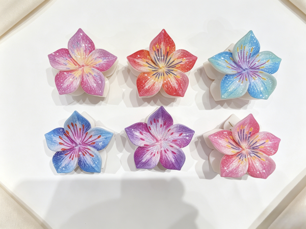 Painted Stamen Plumeria Hair Claws