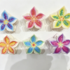 Rainbow Vein Plumeria Hair Claw Clips