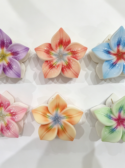 Tropical Gradient Plumeria Hair Claws