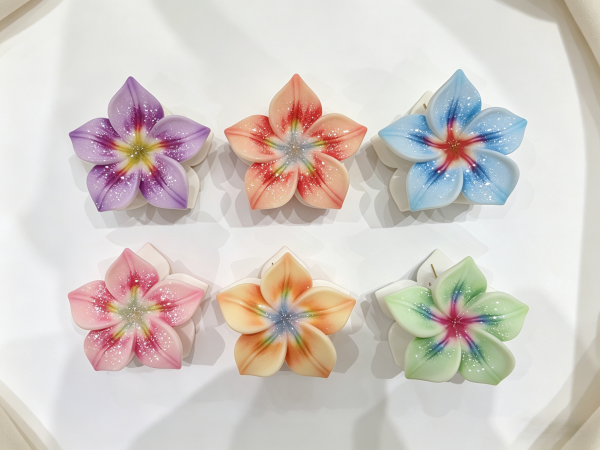 Tropical Gradient Plumeria Hair Claws