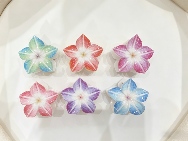 Glitter Gradient Plumeria Hair Claw Clips