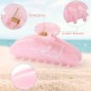Pink Marble-Effect Strong Hold Hair Claw Clip
