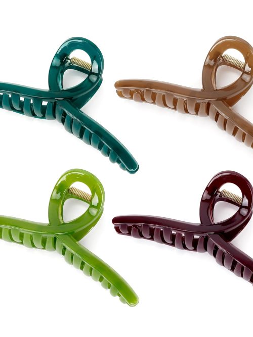 Glossy Cross-Shaped Long Hair Claw Clips